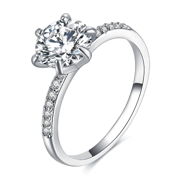 Crystal Four Claw Promise Ring