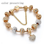 Crystal Heart Charm Bangle