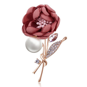 Fabric Flower Brooch