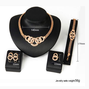 New Brand Exaggerated Big Choker Trendy Round Shape Necklace Bracelet Earring Ring Set Party Costume Jewelry N199