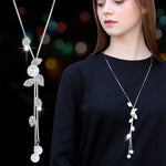 Gray Crystal Pendant Necklace