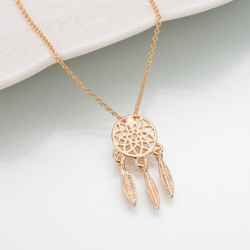 Fashion dream catcher series Jewelry necklace Feather Necklace Long Sweater Chain Statement Jewelry choker Necklace for Women