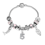 Pink Crystal Charm Bracelet