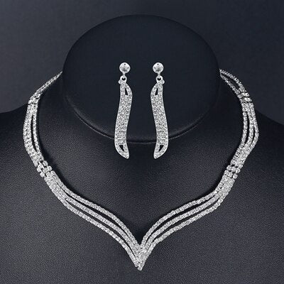 Rhinestone Wedding Jewelry Set