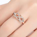 Beiver New Cubic Zirconia Crystal Infinite Rings For Women Fashion Design Statement Rose Gold Color Ring Wedding Jewelry