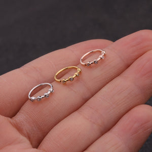 Sellsets 20gx8mm Nose Piercing Body Jewelry Cz Nose Hoop Nostril Nose Ring Tiny Flower Helix Cartilage Tragus Ring