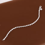 Elegant Shiny 925 Jewelry Unisex Twist Bracelet Fine Fashion Bracelets & Bangles For Women Top Quality Wholesale and Retail