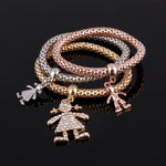 Owl Heart Rhinestone Bracelets (3 Piece)