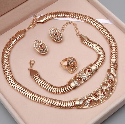 Dubai Gold Rhinestone Jewelry Sets