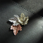 1Pc Maple Leaf Brooch Metal Vintage Women Girl CharmingExquisite Collar Lapel Pin Fashion Jewelry Party Garment Accessories
