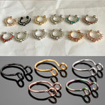 1Pc 10mm Zircon Fake Septum Piercing Nose Ring Hoop nose For Girl Men Faux Body Clip Rings non Body Jewelry Non-Pierced