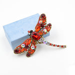 CINDY XIANG Crystal Vintage Dragonfly Brooches for Women Large Insect Brooch Pin Fashion Dress Coat Accessories Cute Jewelry