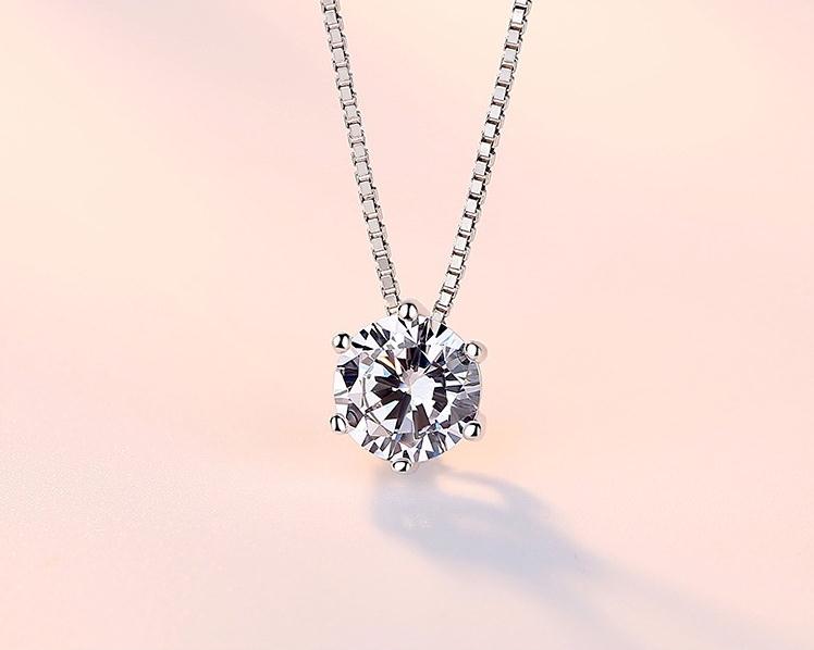 Exquisite rhinestone chain single zircon 925 pure silver necklace female fashion accessories silver jewelry