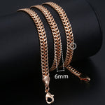 Men Women's Jewelry Set 585 Rose Gold Bracelet Necklace Set Double Curb Cuban Weaving Bismark Chain 2018 Wholesale Jewelry KCS04