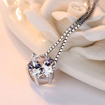 Exquisite rhinestone chain single zircon 925 pure silver necklace female fashion accessories silver jewelry