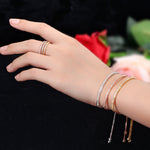 CWWZircons Adjustable Bracelet Bangle for Women Captivate Bar Slider Brilliant CZ Rose Gold Color Jewelry Pulseira Feminia CB089