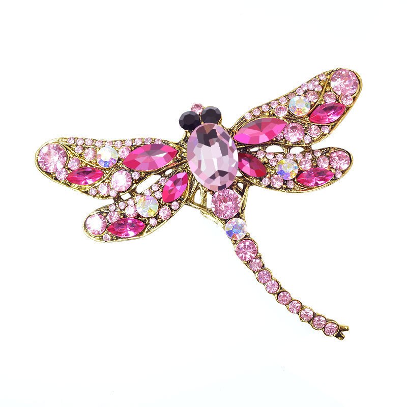 Dragonfly Crystal Brooch