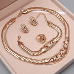 Dubai Gold Jewelry Sets Nigerian Wedding African Beads Crystal Bridal Jewellery Set Rhinestone Ethiopian Jewelry parure