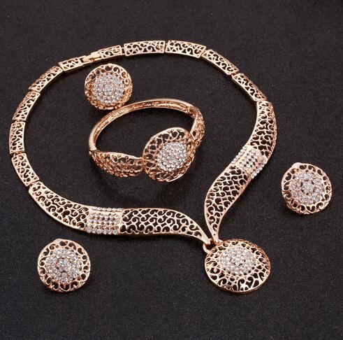 Dubai Gold Rhinestone Jewelry Sets