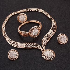 Dubai Gold Rhinestone Jewelry Sets