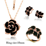 Rose Enamel Jewelry Set