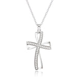 silver color  necklace jewelry women wedding fashion Cross CZ crystal Zircon stone pendant necklace  Christmas gift n296