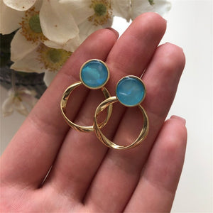 Fashion quality twist ring resin Earring Earrings exquisite girls, retro metal earrings, earrings, jewelry wholesale