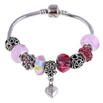 Pink Crystal Charm Bracelet