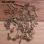 PULCHRITUDE 10pcs Vintage Metal Mixed Two color Small key Charms Pendants For Jewelry Making Diy Handmade Jewelry P6666