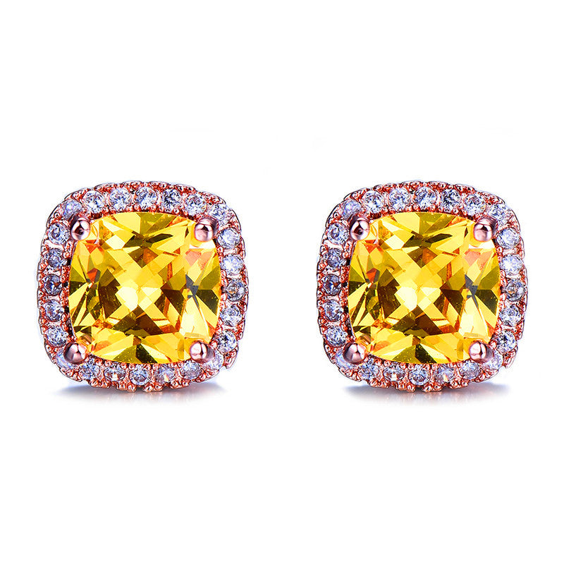 Double Stud Earrings (Multi Color)