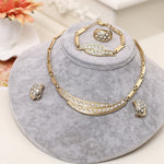 Dubai Gold Rhinestone Jewelry Sets