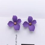 New design sweet jewelry spray paint effect stud earrings with flower earrings Statement earring for Girls gift for woman