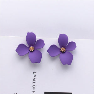 New design sweet jewelry spray paint effect stud earrings with flower earrings Statement earring for Girls gift for woman