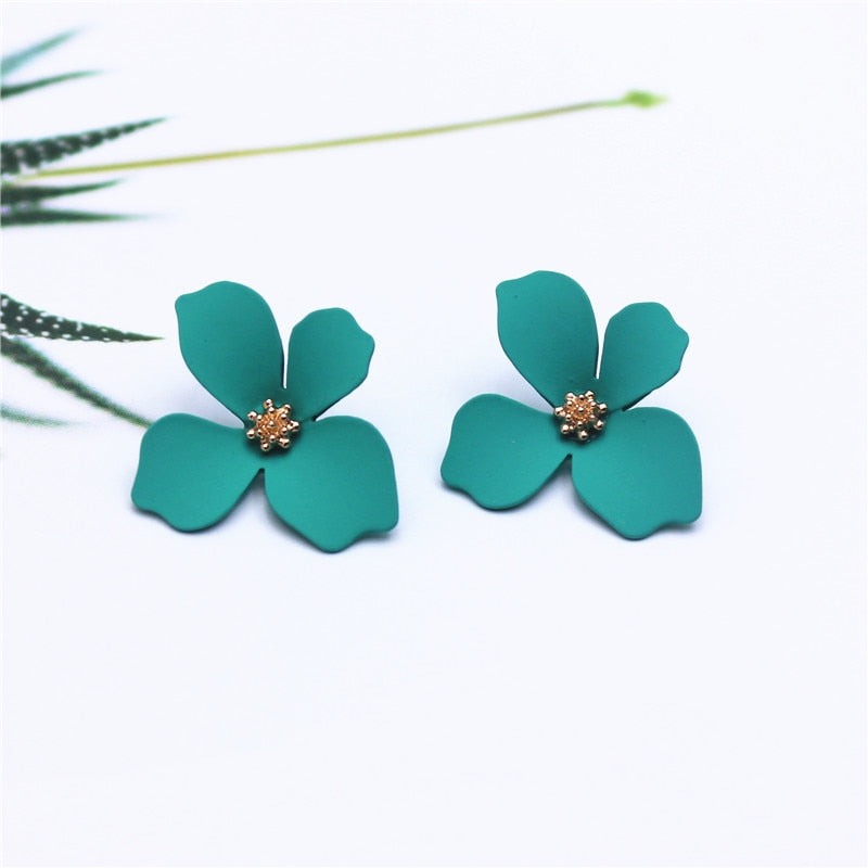 New design sweet jewelry spray paint effect stud earrings with flower earrings Statement earring for Girls gift for woman