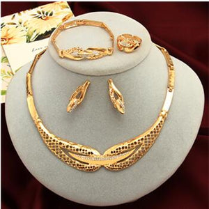 Dubai Gold Rhinestone Jewelry Sets