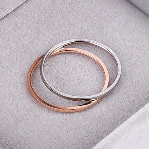 Knock ( 1.2 MM ) Promotion  Titanium Steel Rose Gold Color Anti-allergy Smooth Couple Wedding Ring Woman Man Fashion Jewelry