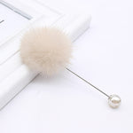 Fluffy Pearl Pin Brooches