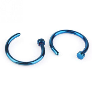 6mm 8mm 10mm Small Thin Surgical Steel Nose Lip Open Hoop Ring C Type Hoop Piercing Stud Body Jewelry 8 Colors