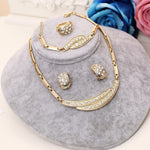 Dubai Gold Jewelry Sets Nigerian Wedding African Beads Crystal Bridal Jewellery Set Rhinestone Ethiopian Jewelry parure