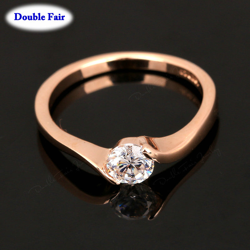 Austrian Cubic Zirconia Engagement/Wedding Finger Rings For Women Rose Gold Color Fashion Brand Jewelry For Women DWR239