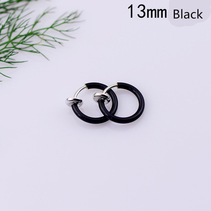Body Jewelry 2 Piece Fake Nose Ring Goth Punk Lip Ear Nose Clip On Fake Septum Piercing Nose Ring Hoop Lip Hoop Rings Earrings