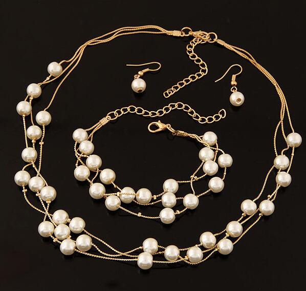 Pearl Double Layer Jewelry Set