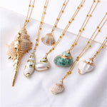 2019 Boho Conch Shell Necklace Sea Beach Shell Pendant Necklace For Women Collier Femme Shell Cowrie Summer Jewelry Bohemian