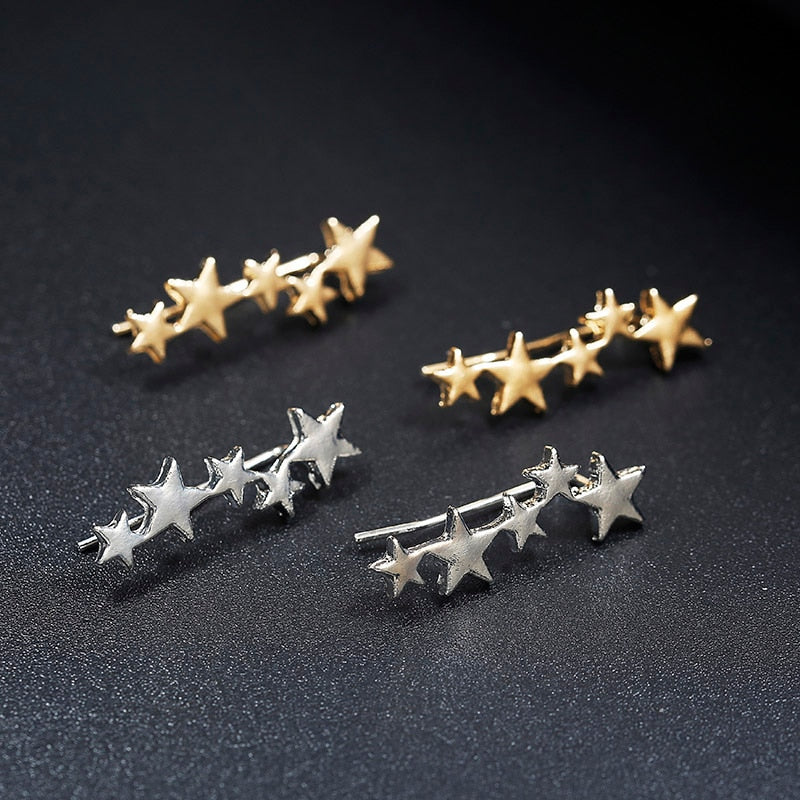 Moon Star Ear Climber Tiny Star Moon Stud Earrings For Women Everyday Teen Mothersday Celestial Birthday Gift Jewelry Earrring