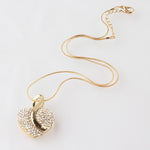 Free shipping Fashion Jewelry Luxury Gold-color Romantic Austrian Crystal heart shape Chain Necklace Earrings Jewelry Sets