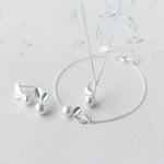 Bud Leaf Pearl Jewelry Set