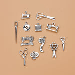 12pcs/lot Mixed Alloy Charms Antique Silver Scissors Pendants Jewelry Findings For DIY Handmade Jewelry Making