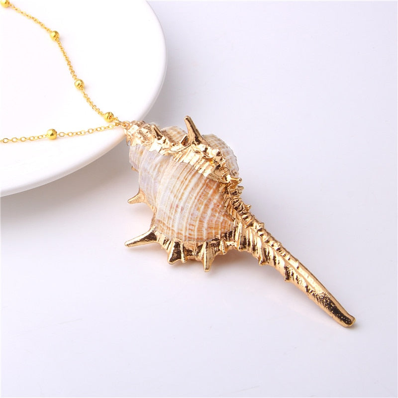 2019 Boho Conch Shell Necklace Sea Beach Shell Pendant Necklace For Women Collier Femme Shell Cowrie Summer Jewelry Bohemian