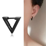 Korean Cool Punk Style Earrings for Men Women Titanium Steel Triangle Stud Earrings Statement Jewelry  Piercing Ear Stud