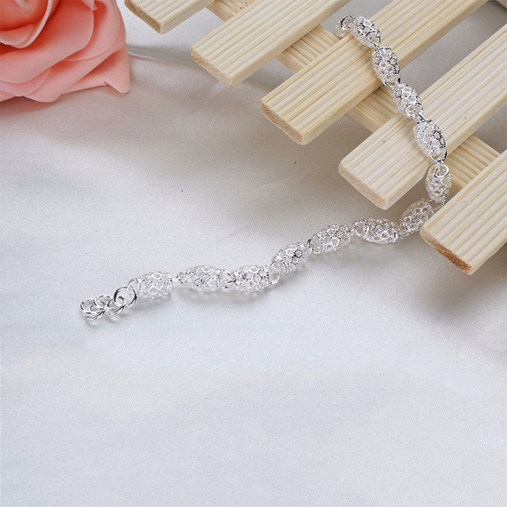 Beautiful Elegant Silver Bracelet Chain Bracelet Bangle For Women Lady Fashion Jewelry